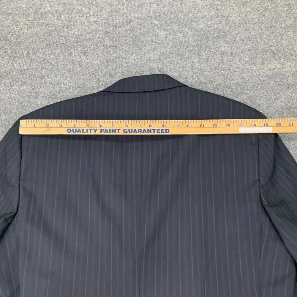 Ermenegildo Zegna Blazer Mens 42 Indigo Pinstripe 5362 Classic Saks Fifth Avenue